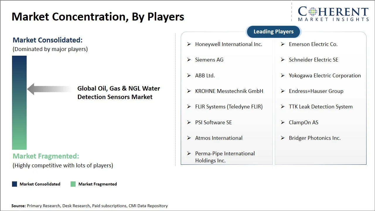 Oil, Gas & NGL Water Detection Sensors Market Concentration By Players