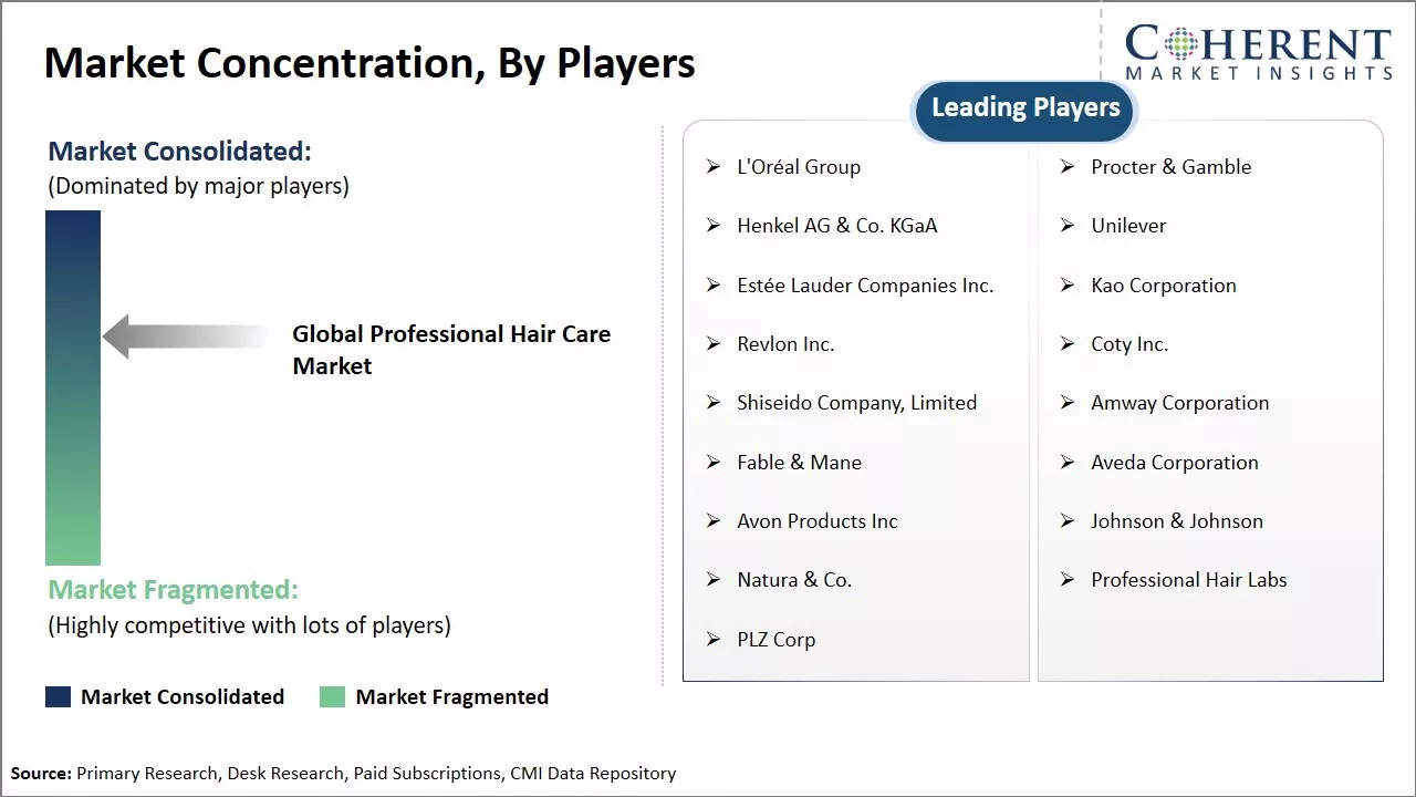 Professional Hair Care Market Concentration By Players Professional Hair Care Market Concentration By Players